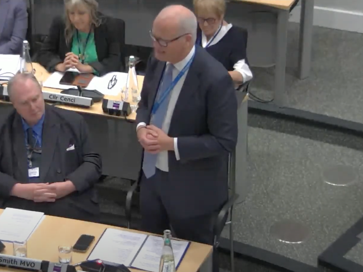 Cllr Matthew Hicks speaking at the Suffolk County Council AGM on Thursday, 23 May